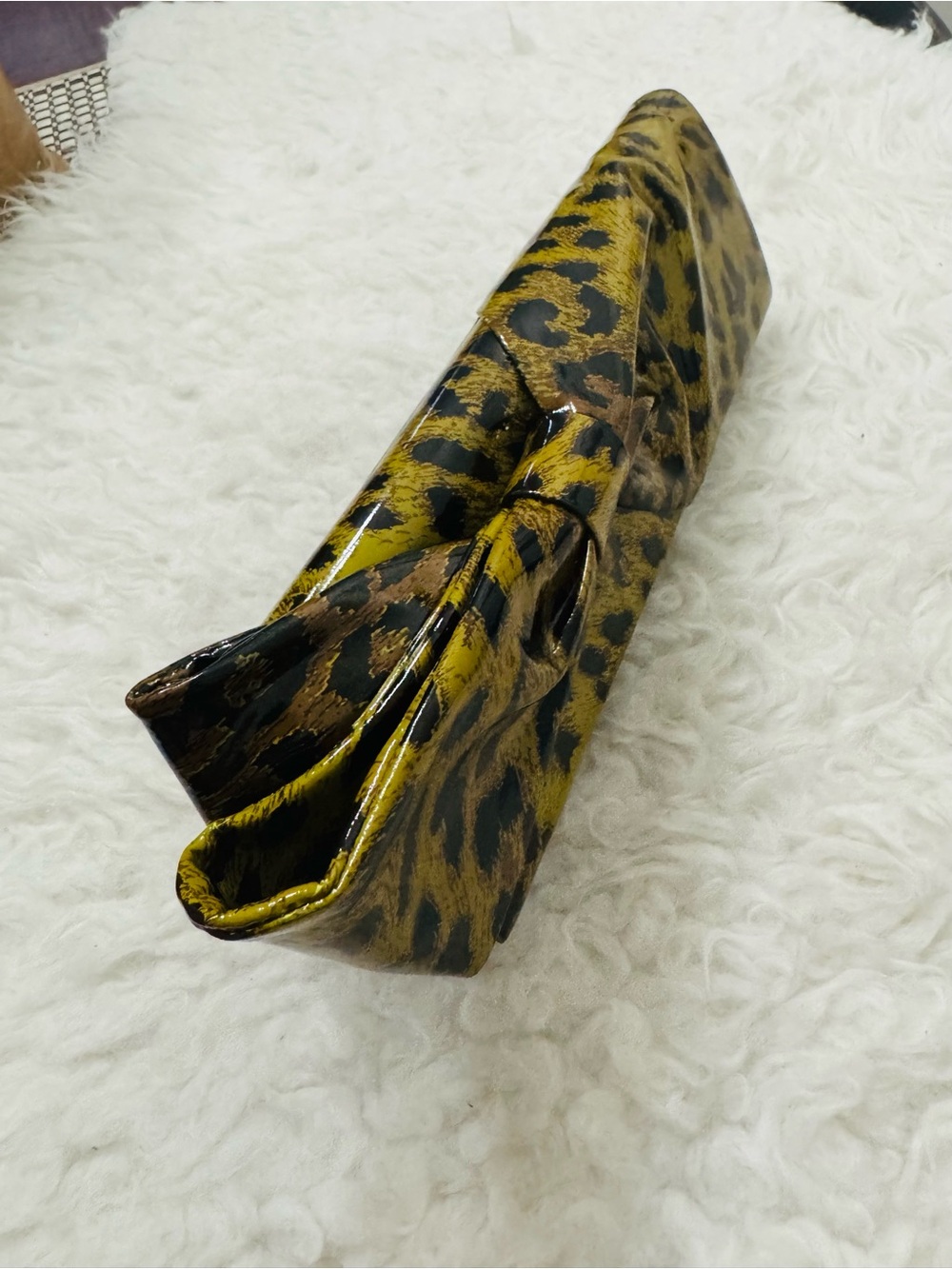 Christian Louboutin Patent Leopard Bow Clutch - Picture 13 of 15